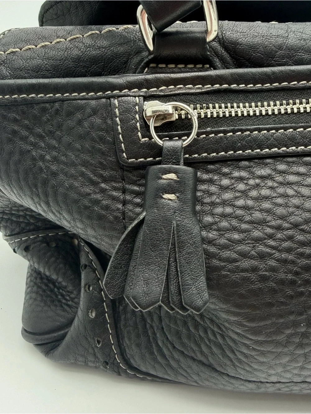 COACH Hampton Black Pebbled Leather Handbag Shoulder Bag Y2K Vintage